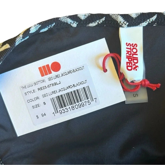 Solid & Striped Geo Lurex Jacquard Bikini Bottom Summer Beach ~ New with tags - Picture 7 of 8